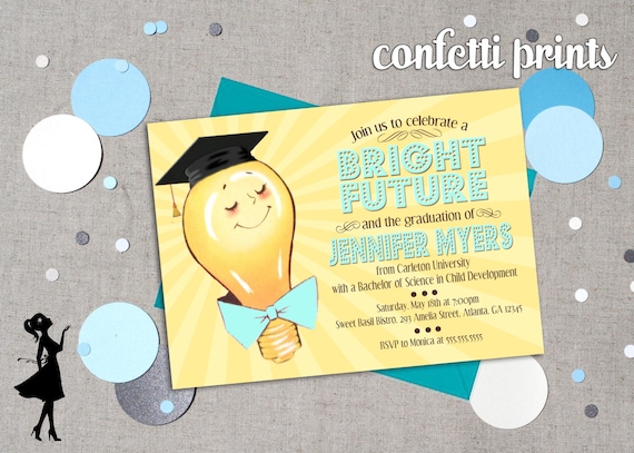 Graduation Invitation - BRIGHT FUTURE Printable Il_570xn