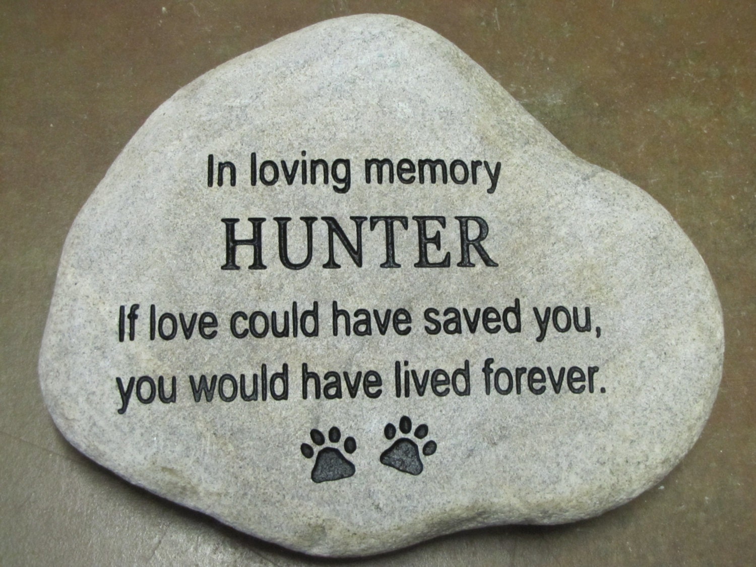 Large Pet Memorial on River Stone