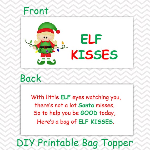 Christmas Elf Kisses Girl Personalized DIY Christmas
