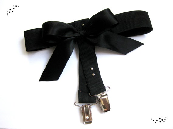 Thigh garter harness black bow