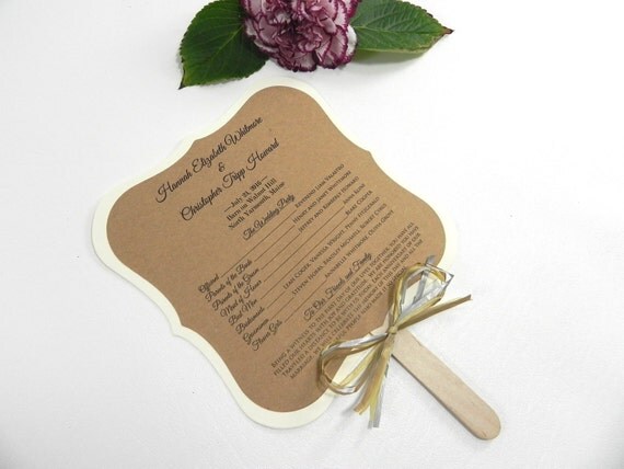 wedding program fans kit