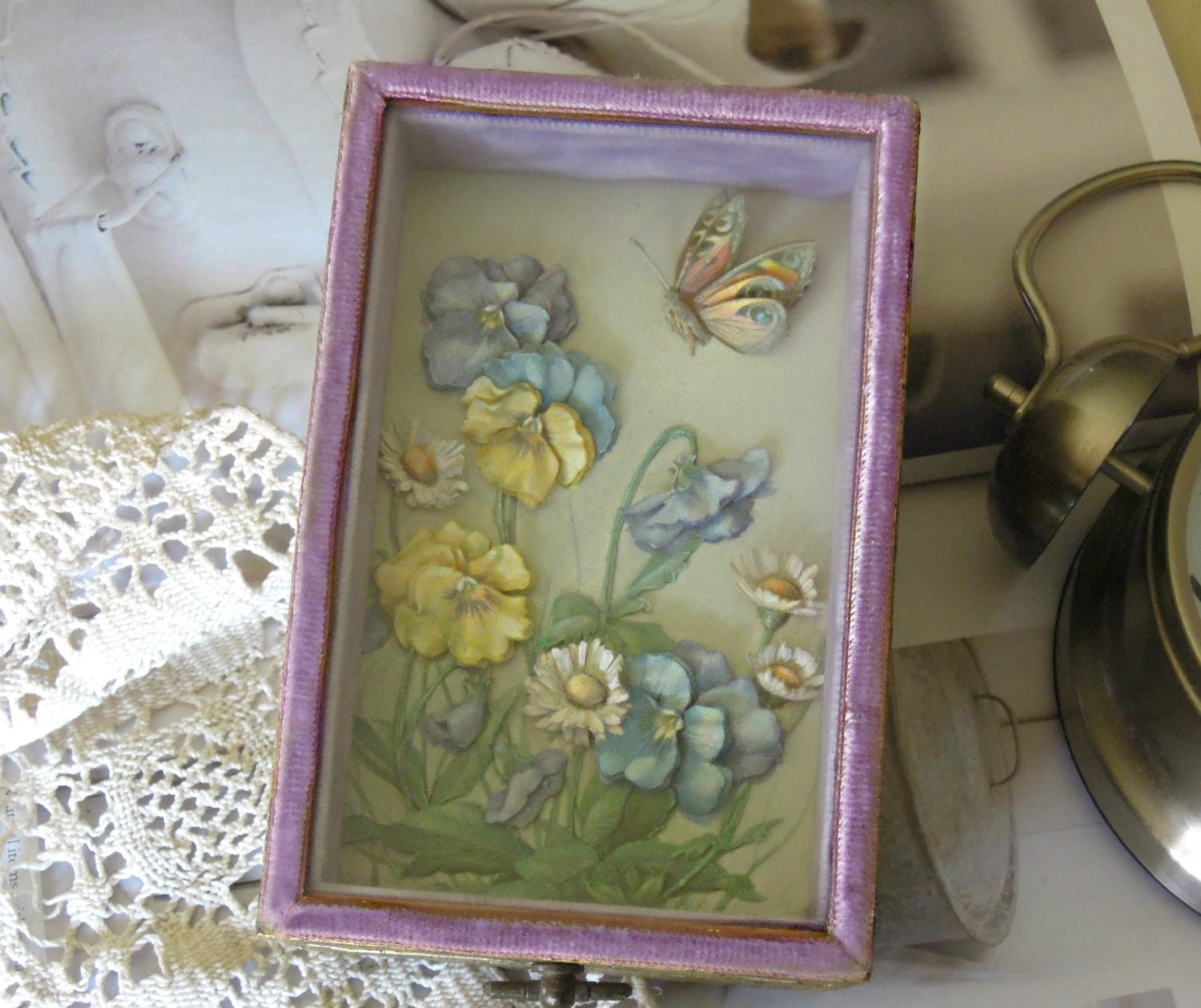 Vintage Jewelry Box / Trinket Box / Shadow by jmhallcuriosities