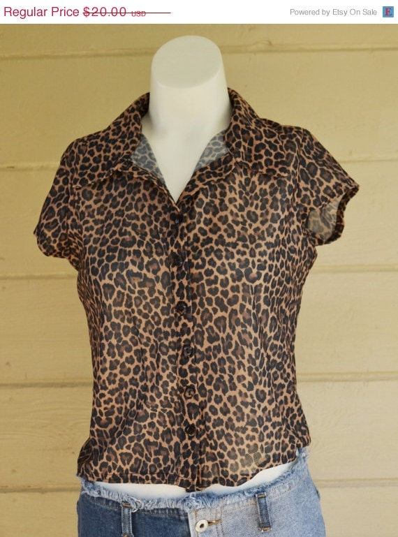 cheetah print sheer top