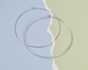 Hoops , Sterling Silver Hoops, Wire Hoop Earrings, Gift under 25.00 ...