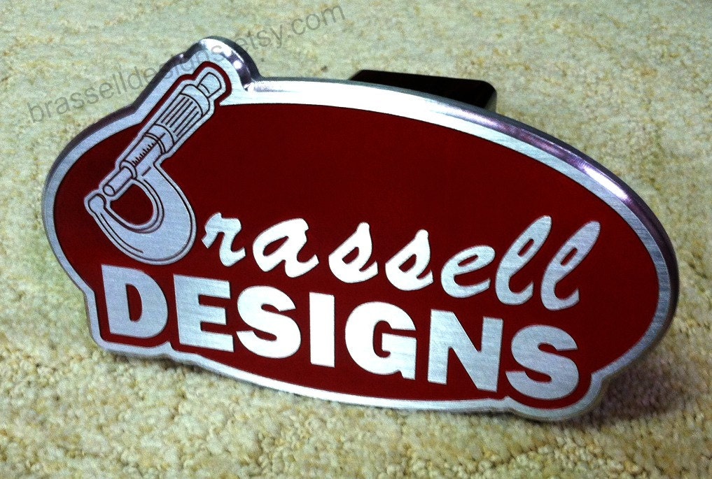 Custom made hitch cover machined with your by BrassellDesigns