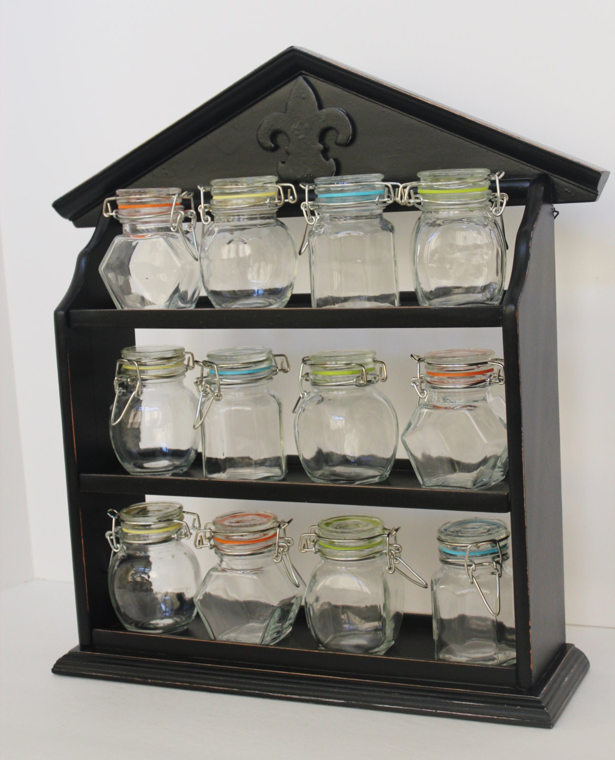 Spice Rack / 12 Jars by VintageCharmers on Etsy