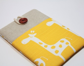 IPad Mini 4 Case iPad mini 4 Cover Foam Padded iPad Mini 4 Sleeve Handmade Ipad mini 3 Case with pocket- Yellow Giraffe