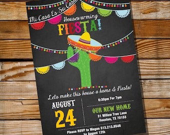 Mexican Fiesta Housewarming Invitation - Housewarming Party Invite - Instant Download and Edit with Adobe Reader - Print at Home!