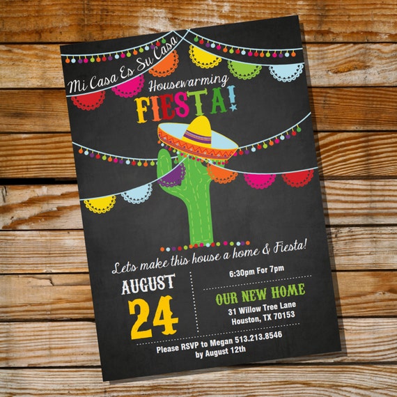 Mexican Fiesta Housewarming Invitation Housewarming Party