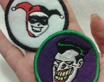 Joker and Harley Quinn Sew On Patches