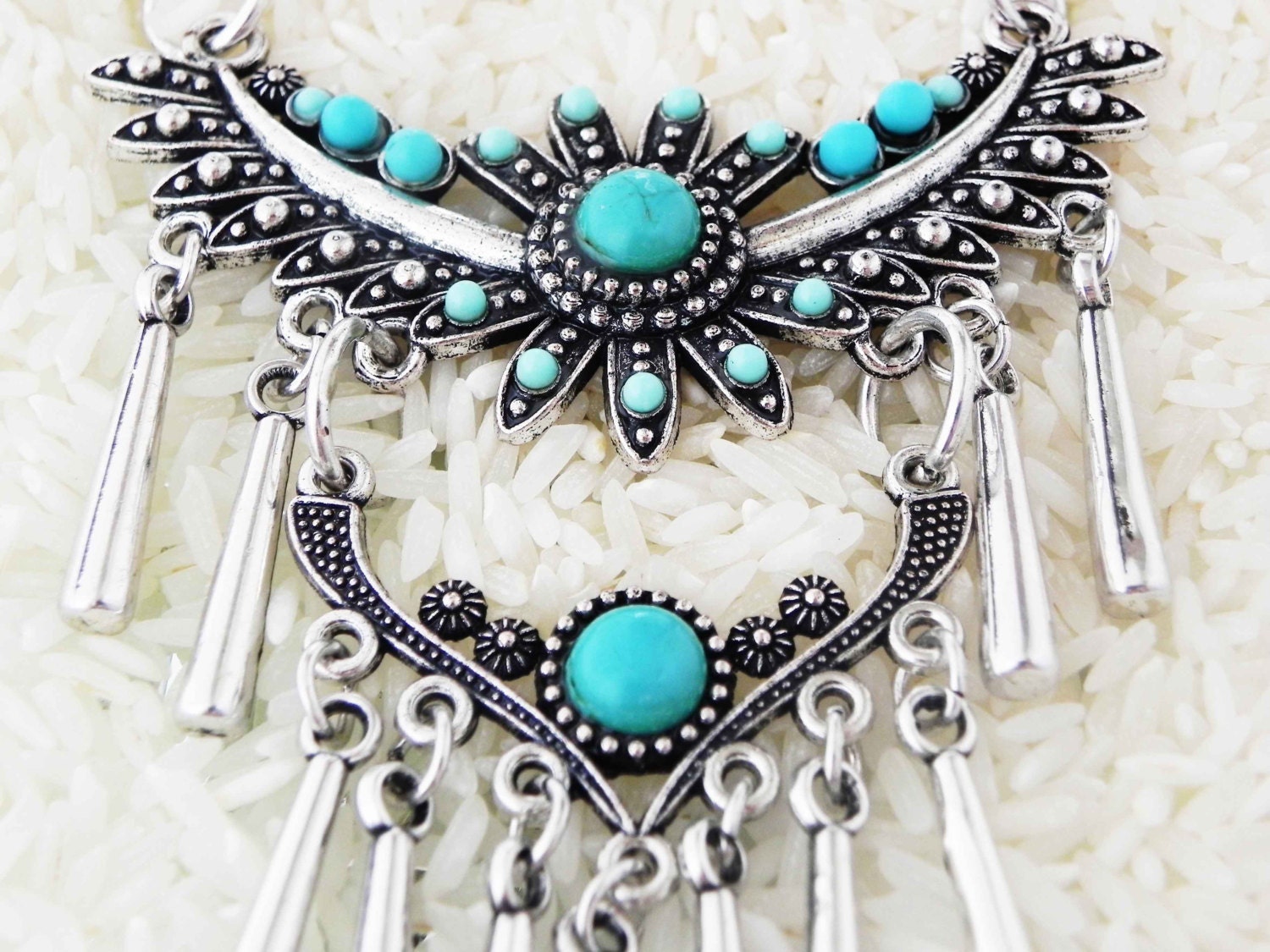 Aztec Eagle turquoise choker necklace southwestern tribal