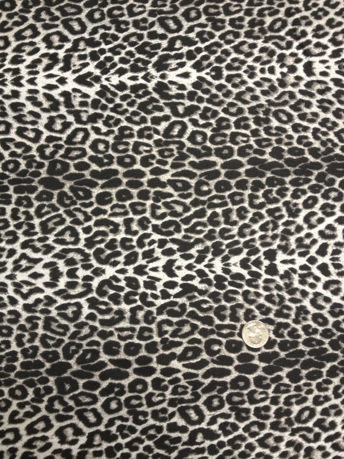 Black and White Snow Leopard Fabric By The Yard. Cotton.