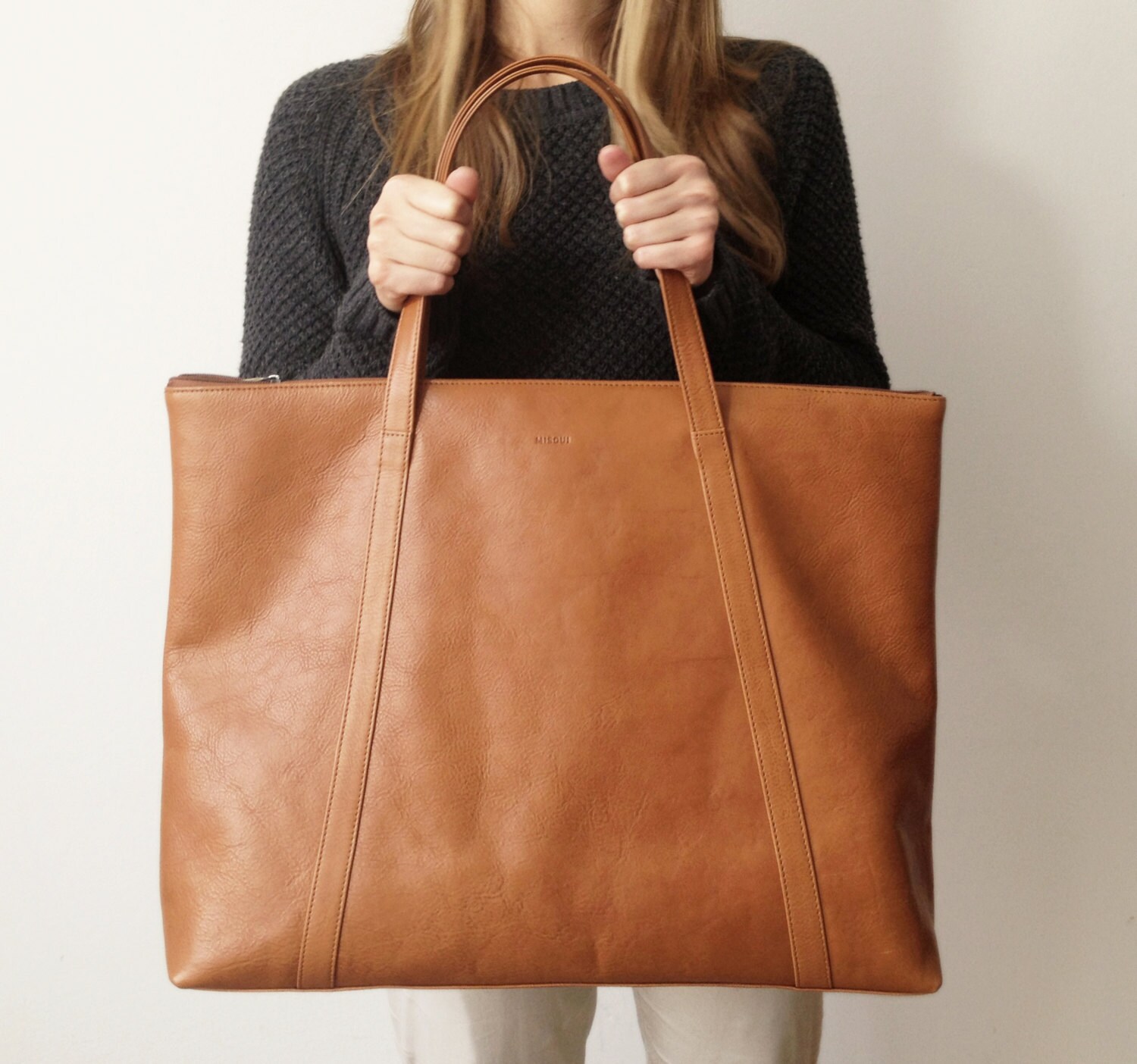 leather carry all tote