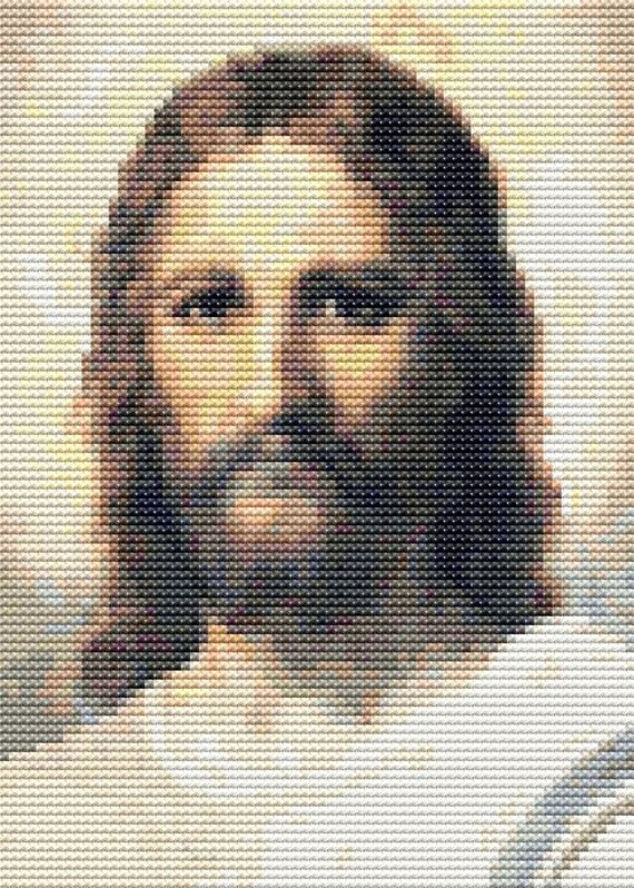 Mini Cross Stitch KIT Jesus by Heinrich by TheArtofCrossStitch