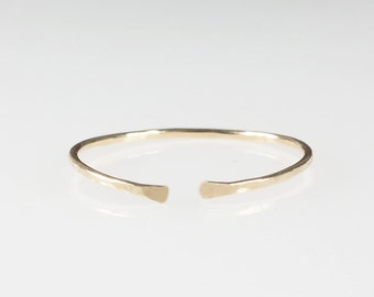 1 Gold Cuff Ring . Dainty ring . Minimalist ring . Classic stacking ring . delicate gold ring . midi ring . gold band jewellery