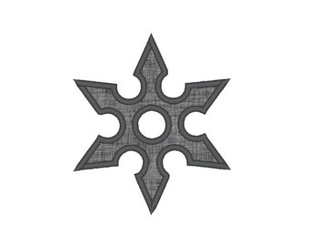 Ninja Star Applique Embroidery Machine Design