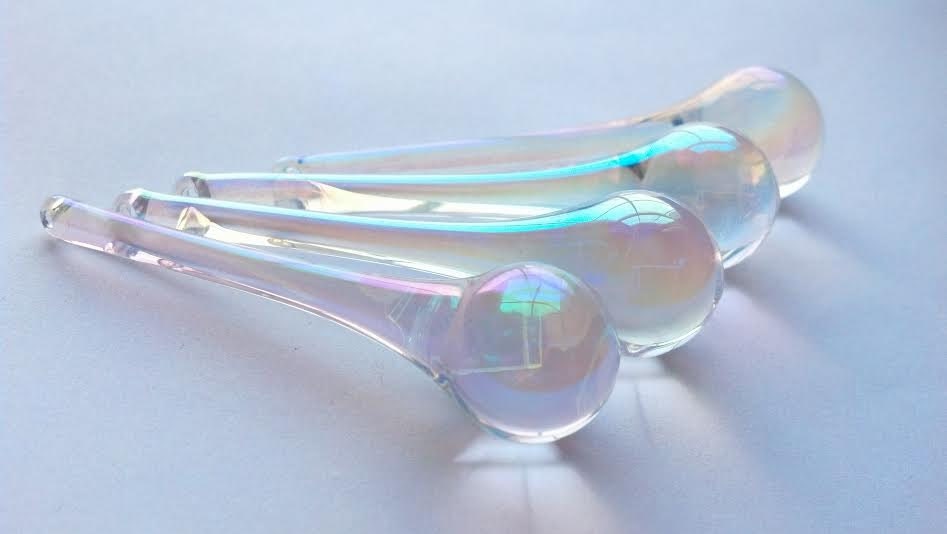 5 Iridescent Raindrop Chandelier Crystals AB 60mm