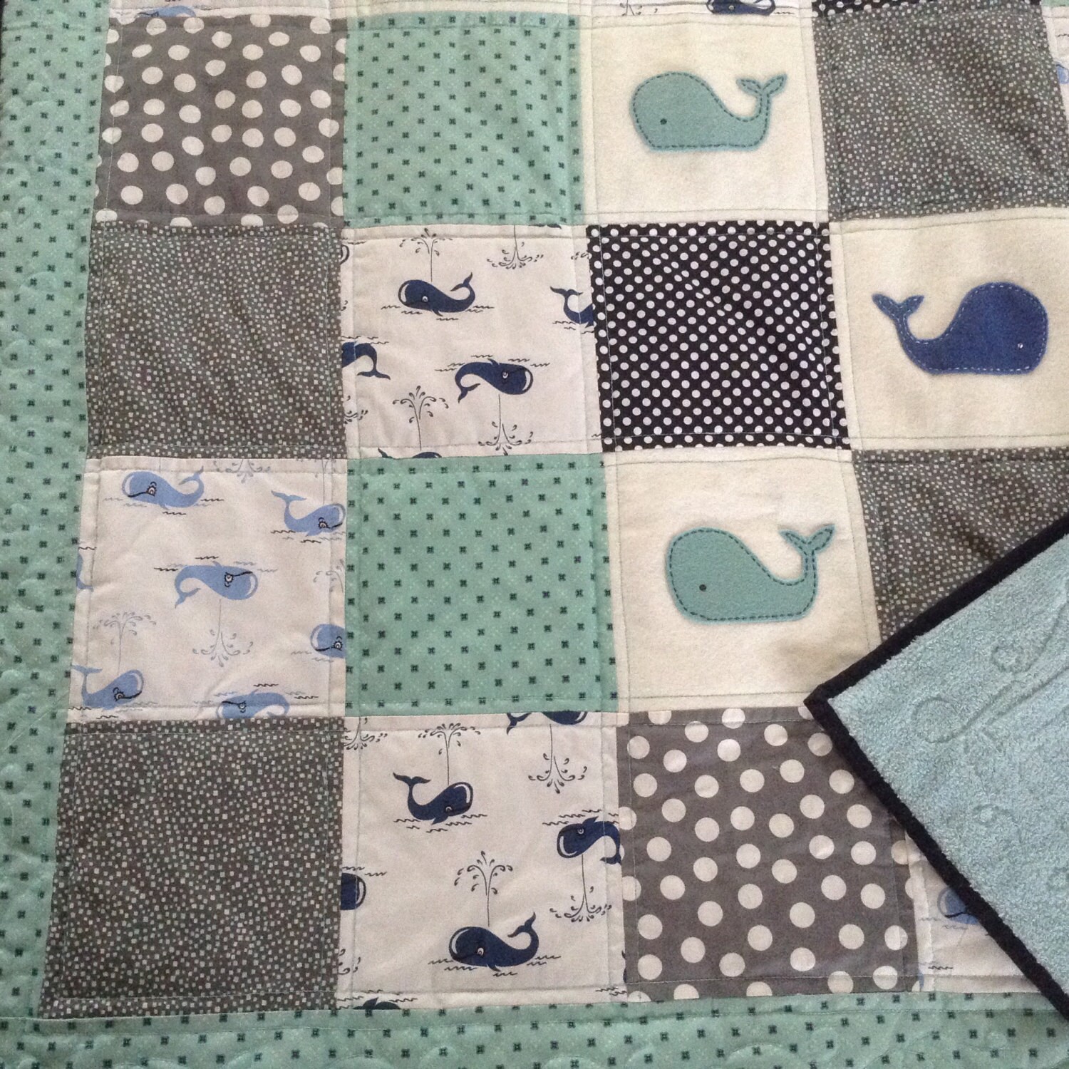 Baby quilt whales