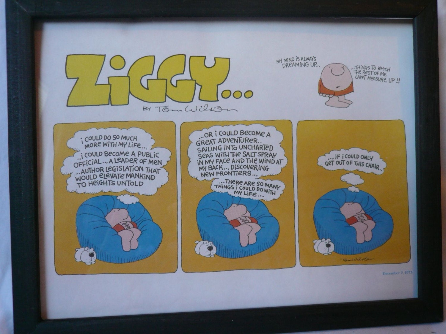 Vintage Ziggy Print Comic Strip Poster 1970s Art Life 7669