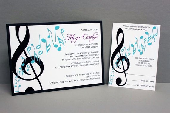 Music Note Invitations 2