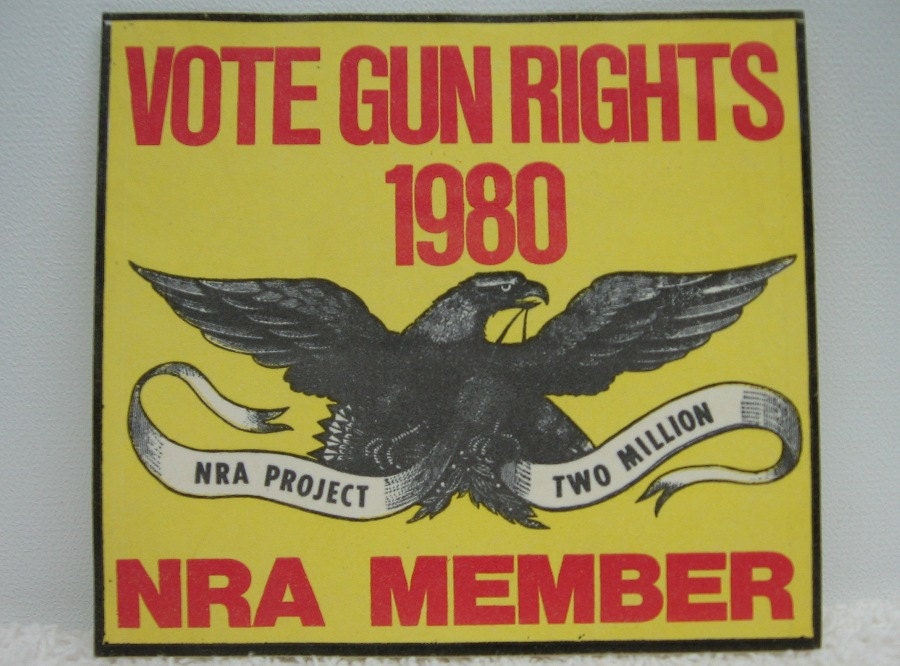1980 nra bumper sticker window decal pro gun by