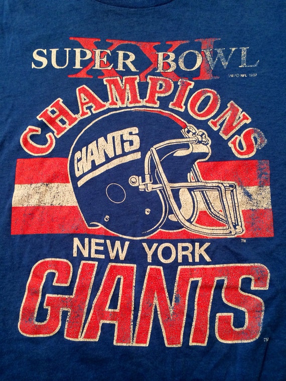Vintage 1987 NY Giants Super Bowl XXI Champion Tee Shirt Size