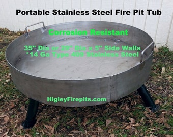 Stainless Steel Portable Fire Pit Bowl