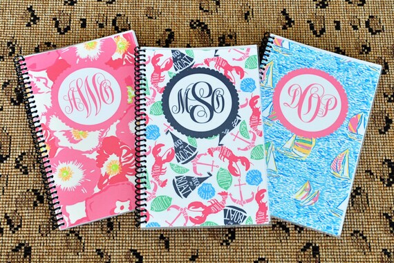 Monogrammed Lilly Pulitzer Inspired Journal Notebook