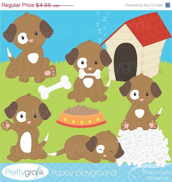 60% OFF SALE puppy dog clipart commercial use, vector graphics, digital clip art, digital images - CL528 Il_570xn