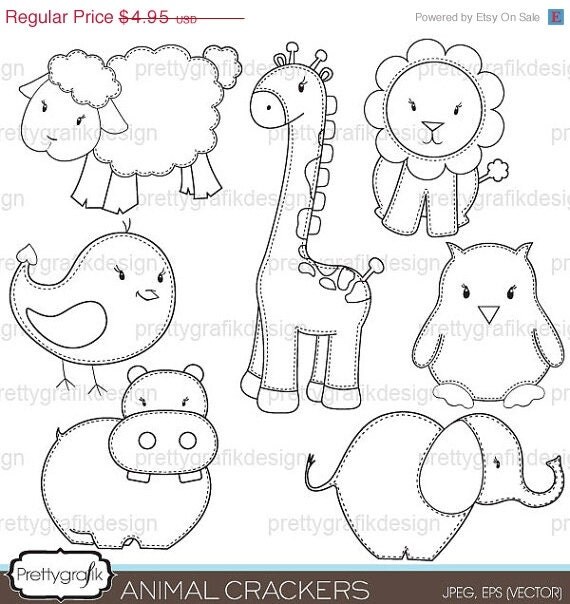 60% OFF SALE animal cracker digital stamp commercial use, vector graphics, digital stamp, digital images - DS449 Il_570xn