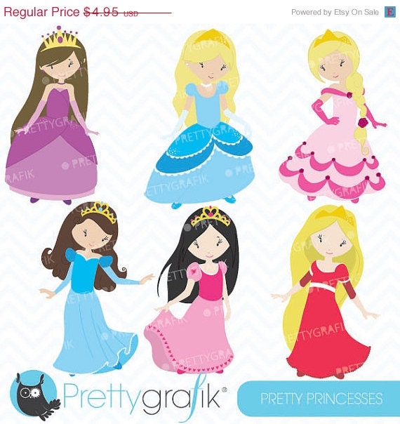 60% OFF SALE princess clipart commercial use, vector graphics, digital clip art, digital images - CL457 Il_570xn