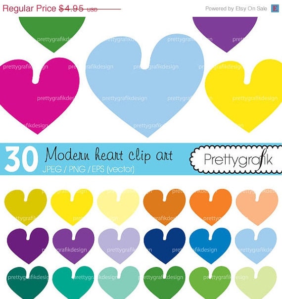 80% OFF SALE 30 hearts clipart commercial use, vector graphics, digital clip art, digital images - CL463 Il_570xn