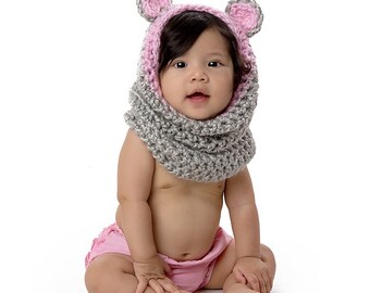 pattern baby cocoon with crochet hood Baby Cowl Pattern, Pattern, Crochet Bear Crochet Hood, Bear Crochet