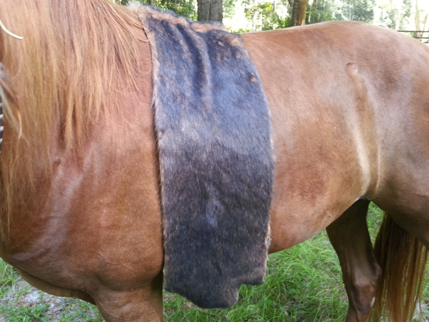 Faux Moose Fur Pelt for Equine Pretend American Indian Bed