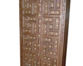 Art Deco Bedroom Decor Antique Rustic Armoire Carvings Armoire Double Door Interior Shelves