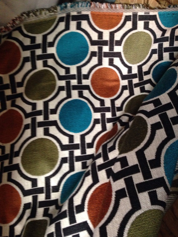 Jonathan Louis Spotlight teal circles /dots sold by PetrasFabric