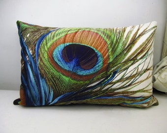 PROMOTION Velvet Pillow Cover Peacock feather pillowcase Decorative throw pillow cushion cover double sides design optional sizes wholesale
