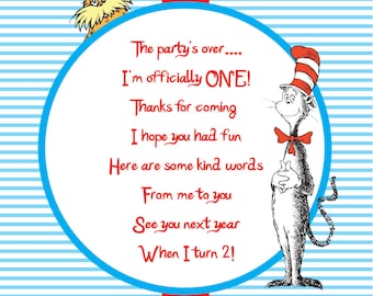 Dr Seuss Birthday Thank You Card - Cat in the Hat Thank You Card ...