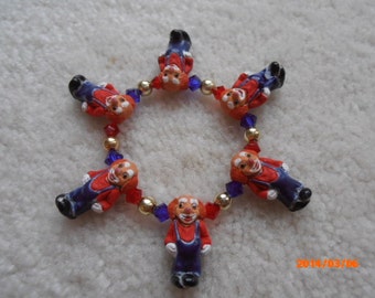 SEND in the CLOWNS Children's ceramic beaded bracelet