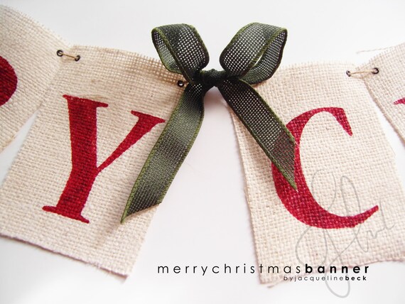 Merry Christmas Burlap Banner