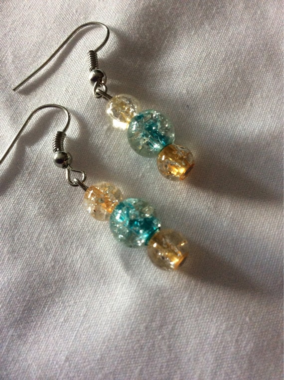 Glass Bead Earrings By Angelcreates On Etsy