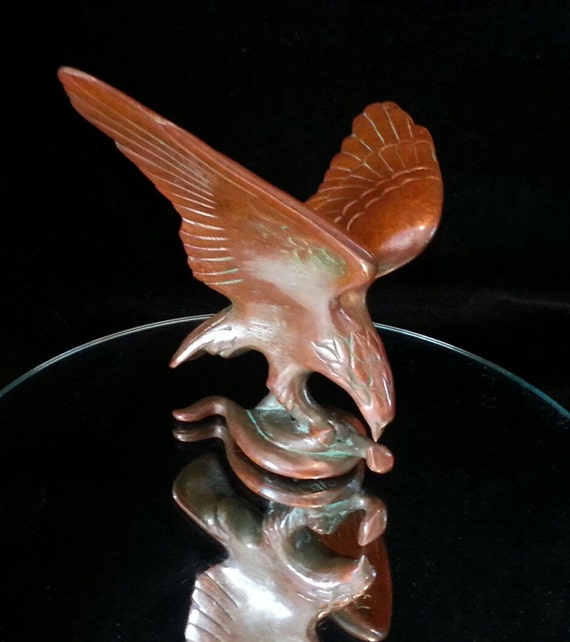 Asian Copper Eagle Figurine Bronze Chinese Eagle Sculpture