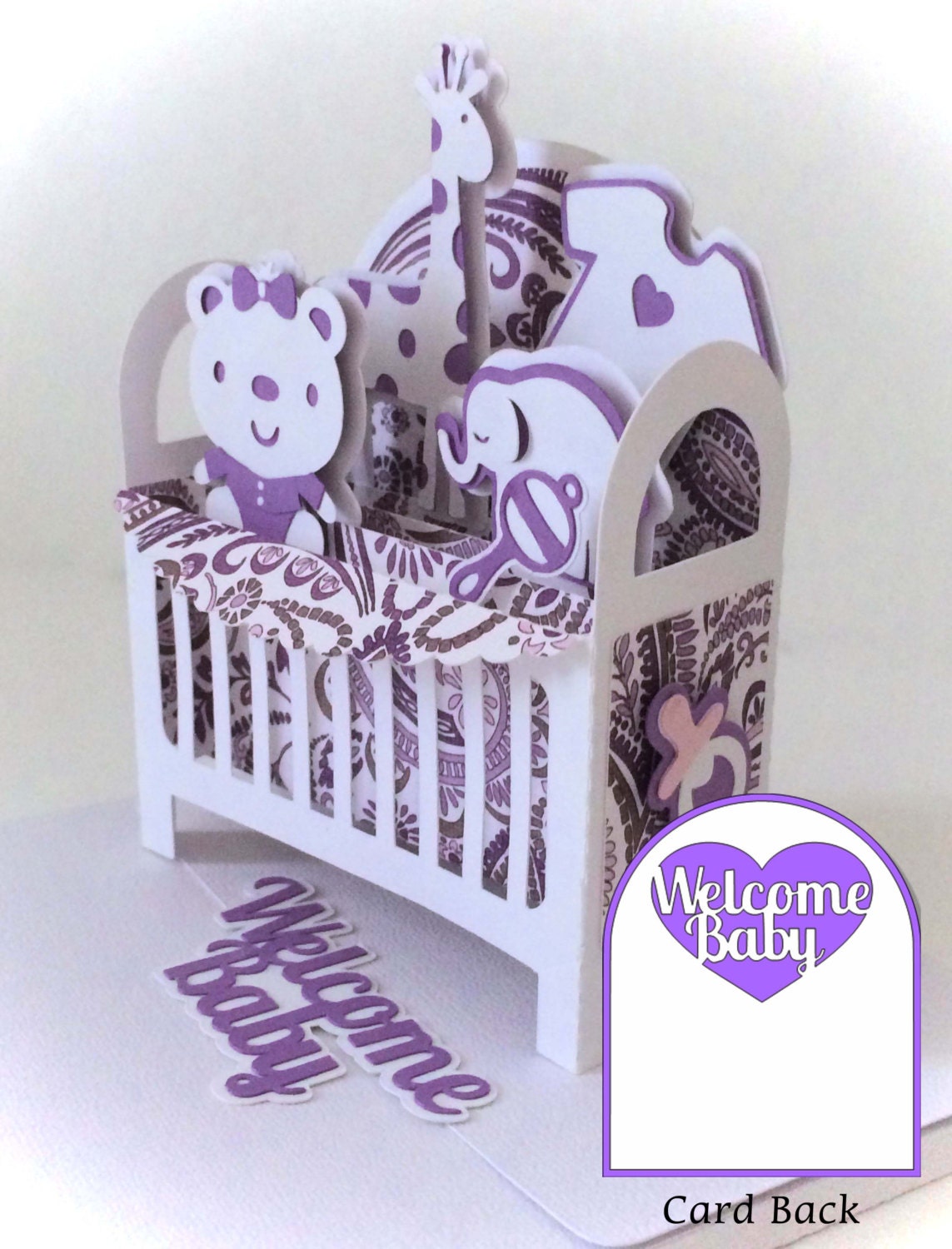 Download Baby Crib Card In A Box 3D SVG