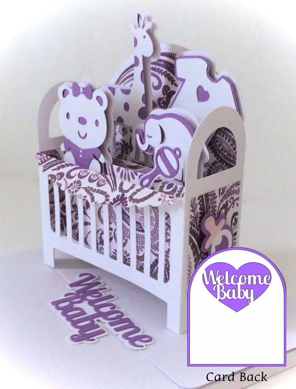 Baby Crib Card In A Box 3D SVG