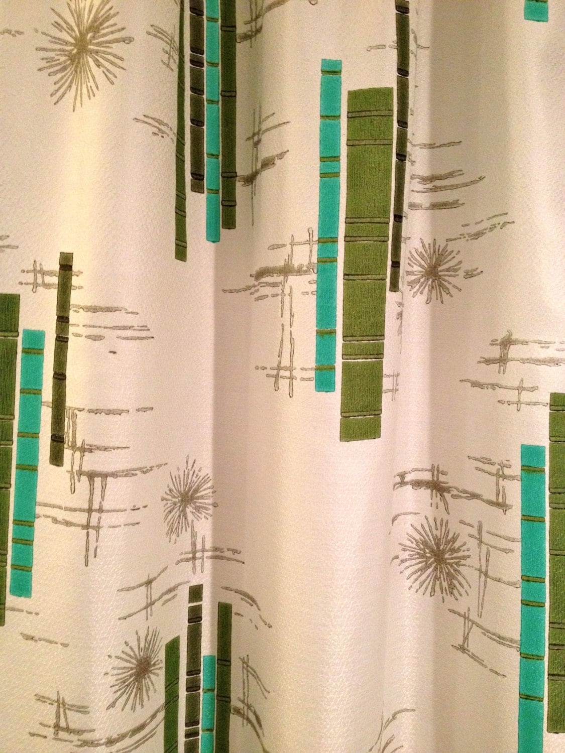Vintage Retro Mid Century Modern Pinch Pleat Drapes Curtains