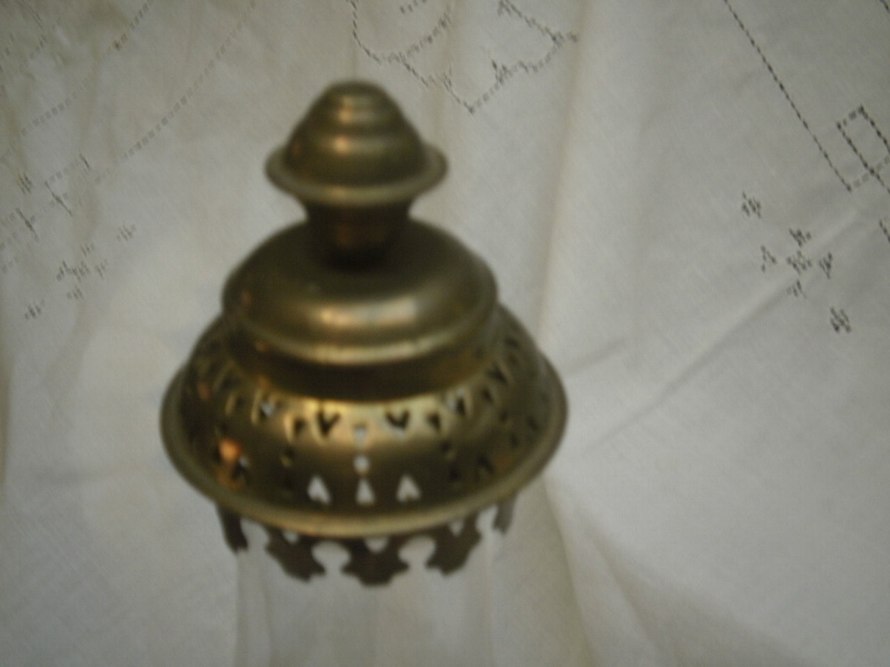 Antique Brass Oil Lamp Smoke Bell by AmazingCollections on Etsy