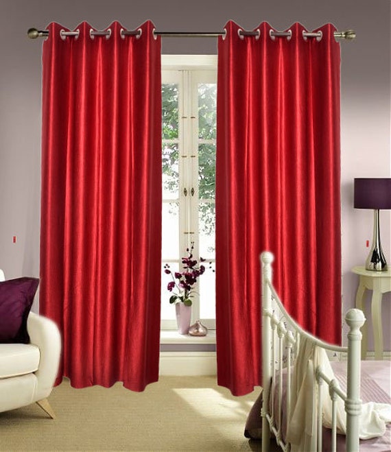 Beautiful crush window curtain maroon color set by JTInternational