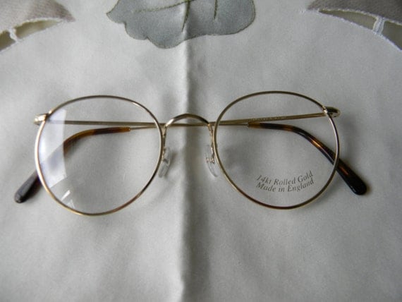 Vintage Rare Savile Row Panto rolled gold eyeglasses 14KT RG.