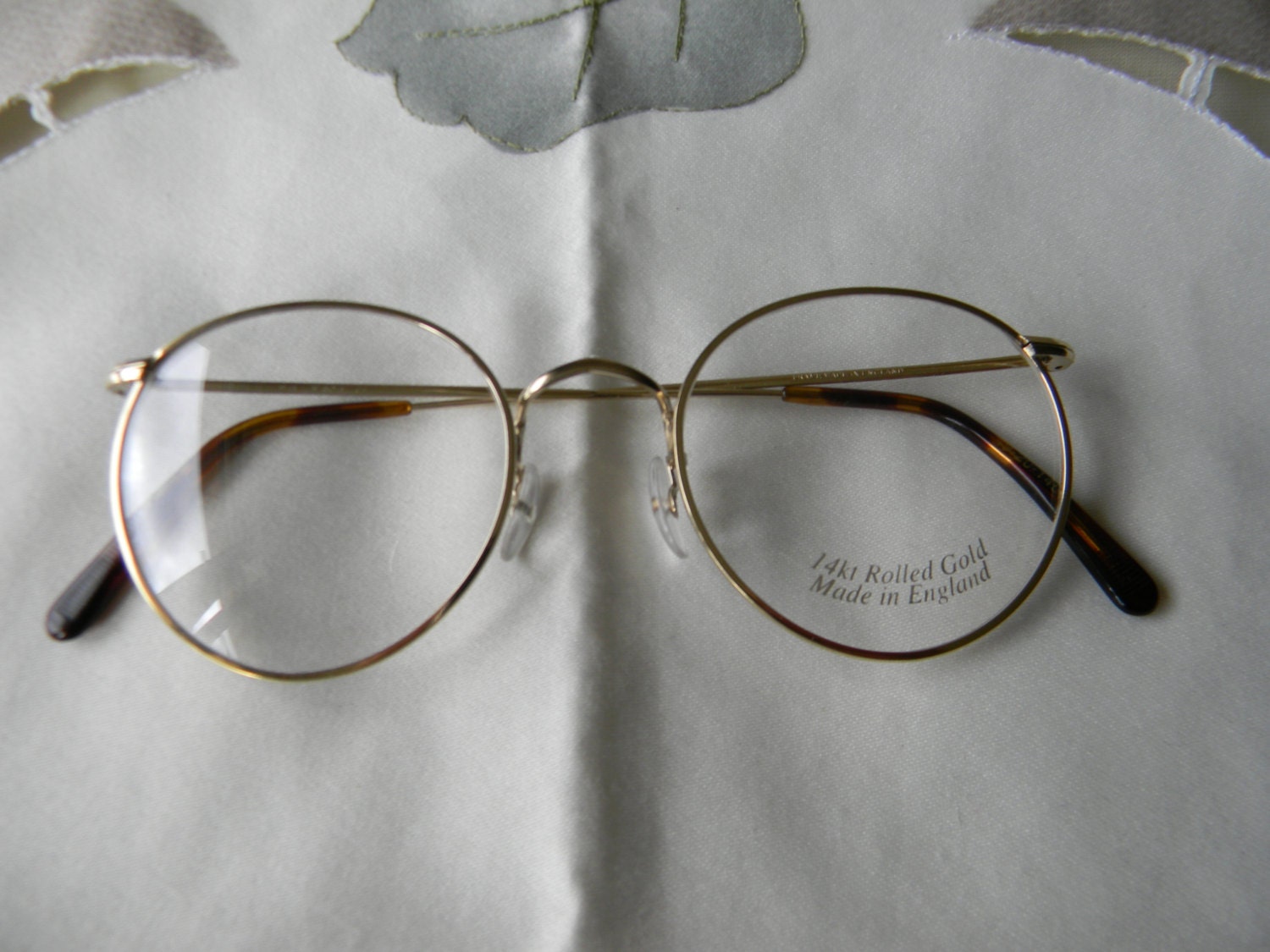 Vintage Rare Savile Row Panto rolled gold eyeglasses 14KT RG. Made
