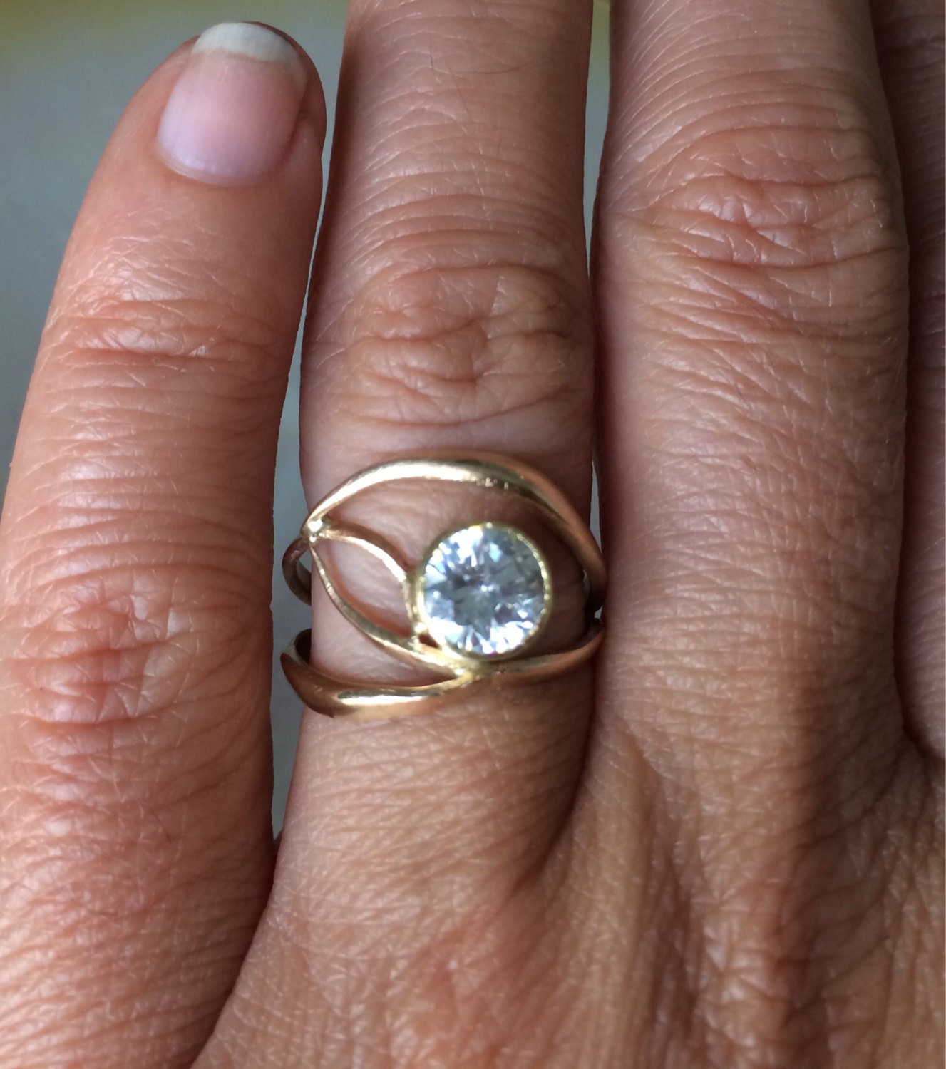 18kt Gold Organic Engagement Ring Recycled Gold Conflict Free